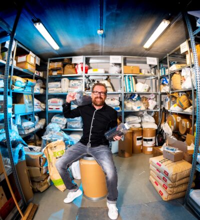 Image of Mark-Olof spending time in a storage room