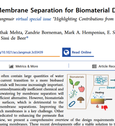 Dewatering by membrane separation is a sustainable and efficient alternative for drying biomaterials.